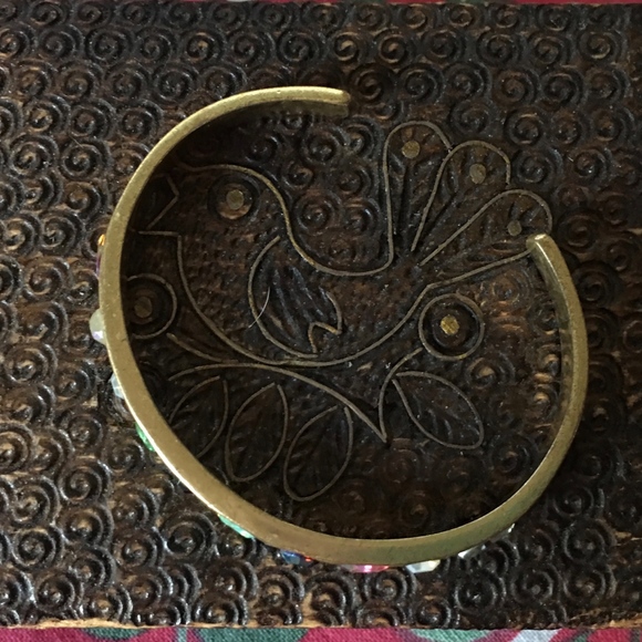 J. Crew Multi Color Rhinestone Bangle Bracelet - Picture 3 of 7